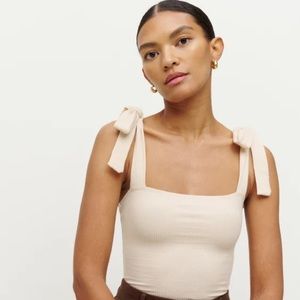 Reformation Canyon Tie Strap Tank in Almond